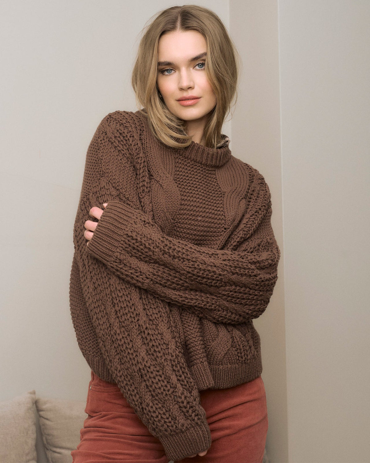 FLOYD Strikkegenser Priscilla - Dark Brown
