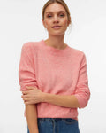 VERO MODA Genser Doffy LS Lauren - Coral Paradise/ White Melange