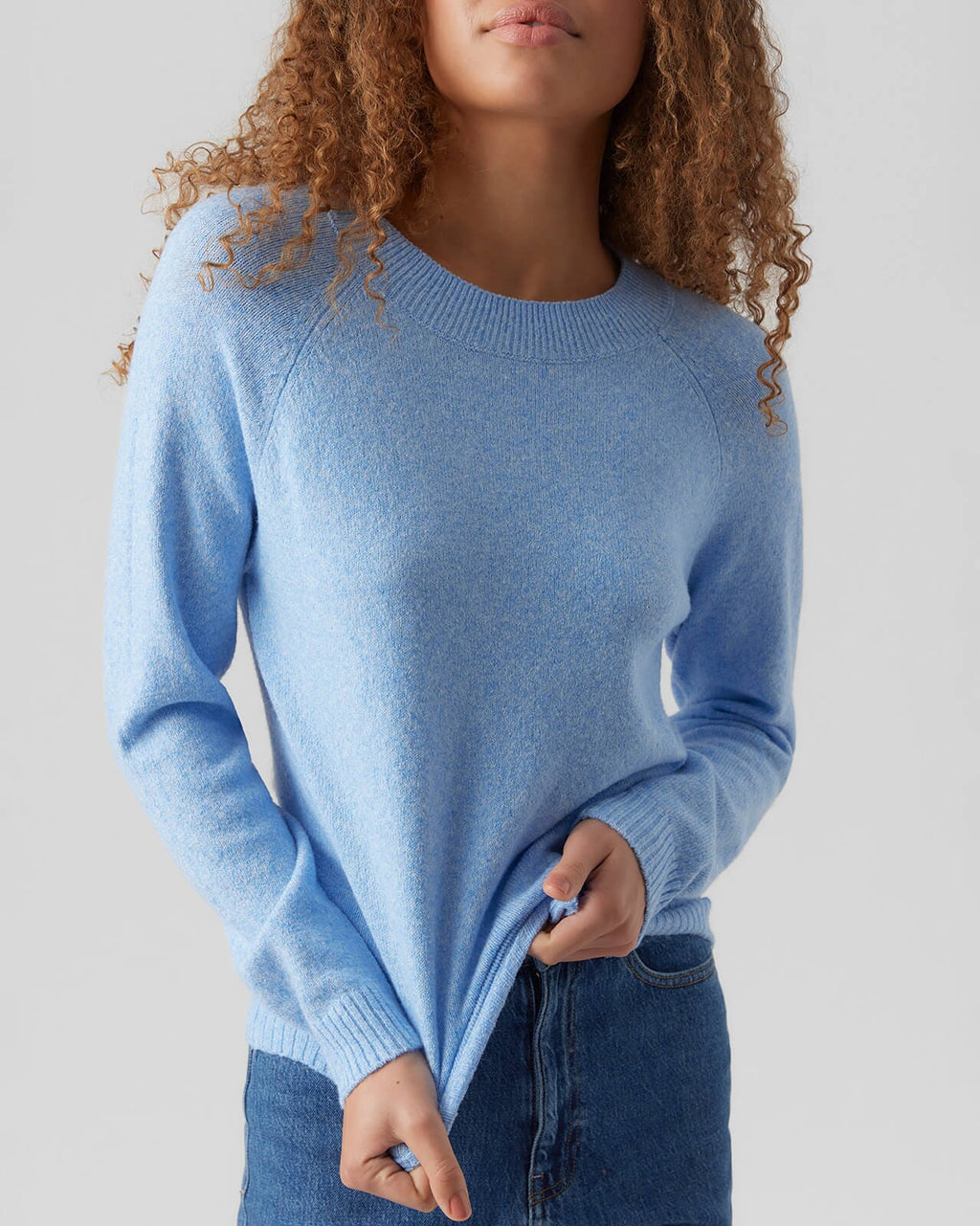 VERO MODA Genser Doffy LS Lauren - Little Boy Blue/ Melange
