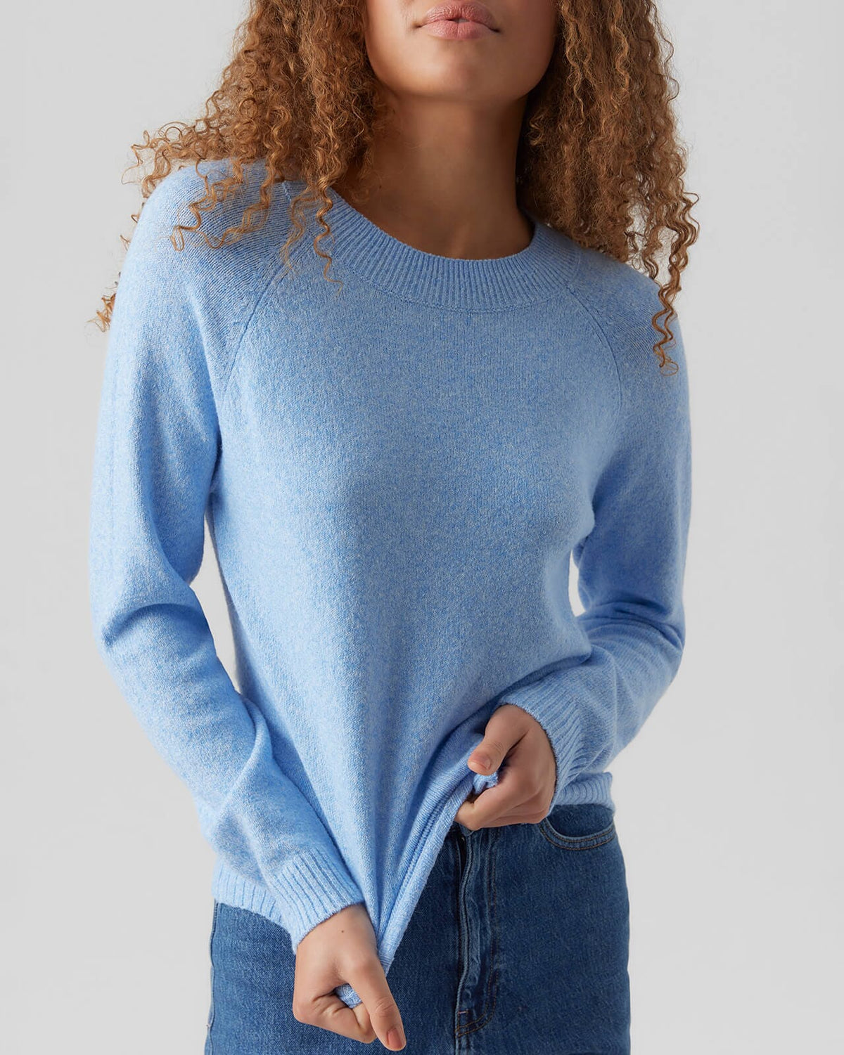 VERO MODA Genser Doffy LS Lauren - Little Boy Blue/ Melange