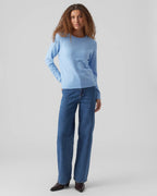 VERO MODA Genser Doffy LS Lauren - Little Boy Blue/ Melange