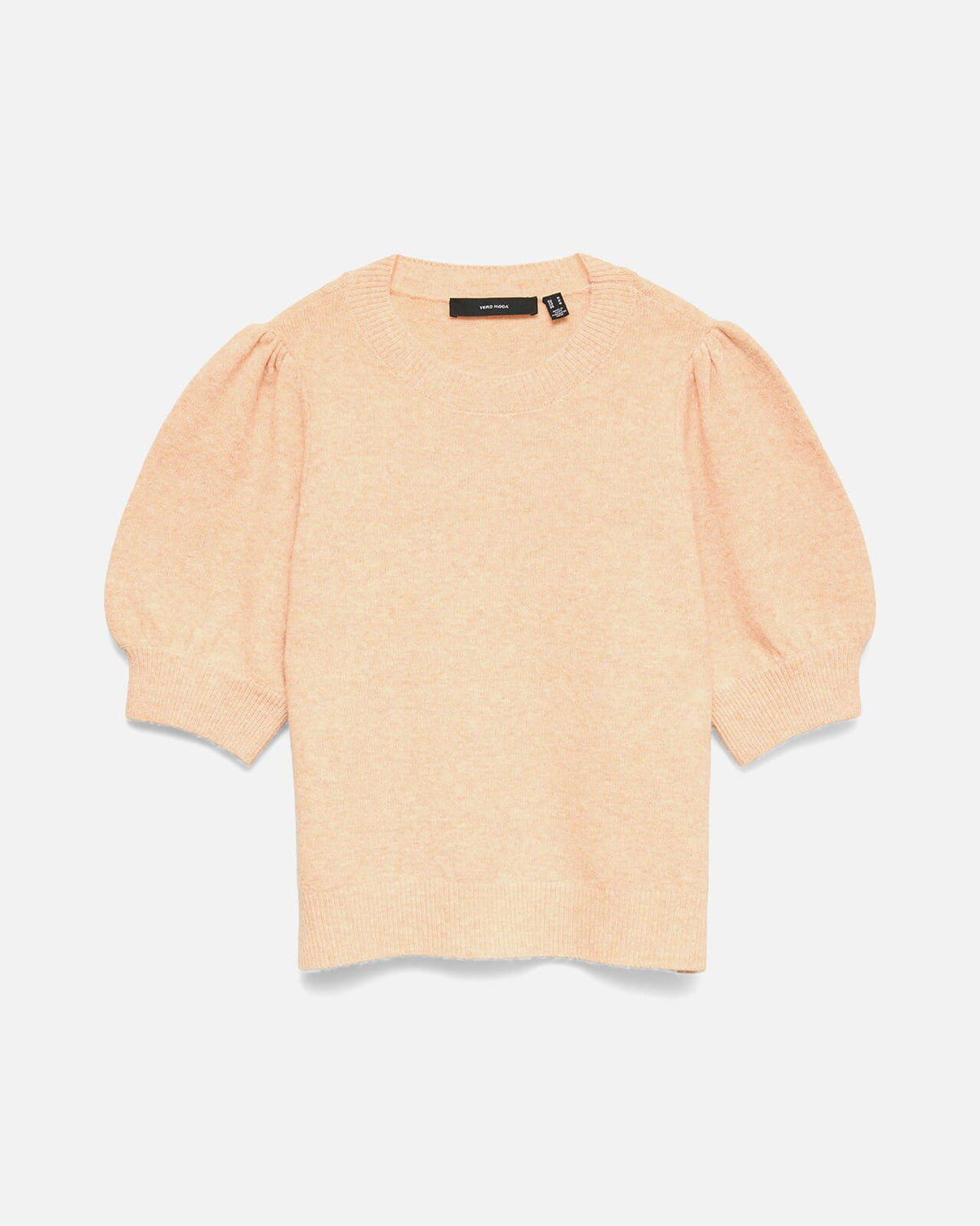 VERO MODA Strikket Topp Doffy 2/4 O-neck - Peach Cobbler/ White Melange