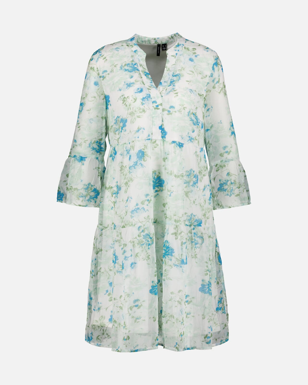 VERO MODA Kjole Smilla 3/4 Short - Snow White/ Blue Brit