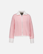 VERO MODA Strikket Cardigan Wollie Zip - Snow White/ Pink Dogwood