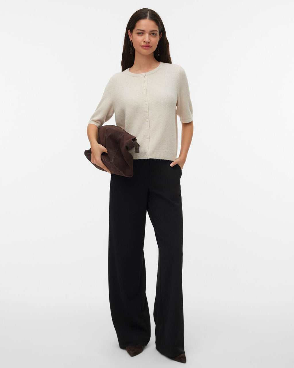 VERO MODA Strikket Cardigan Doffy - Birch Melange