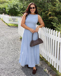 VERO MODA Maxikjole Norma Chambray SL - Light Blue/ Melange