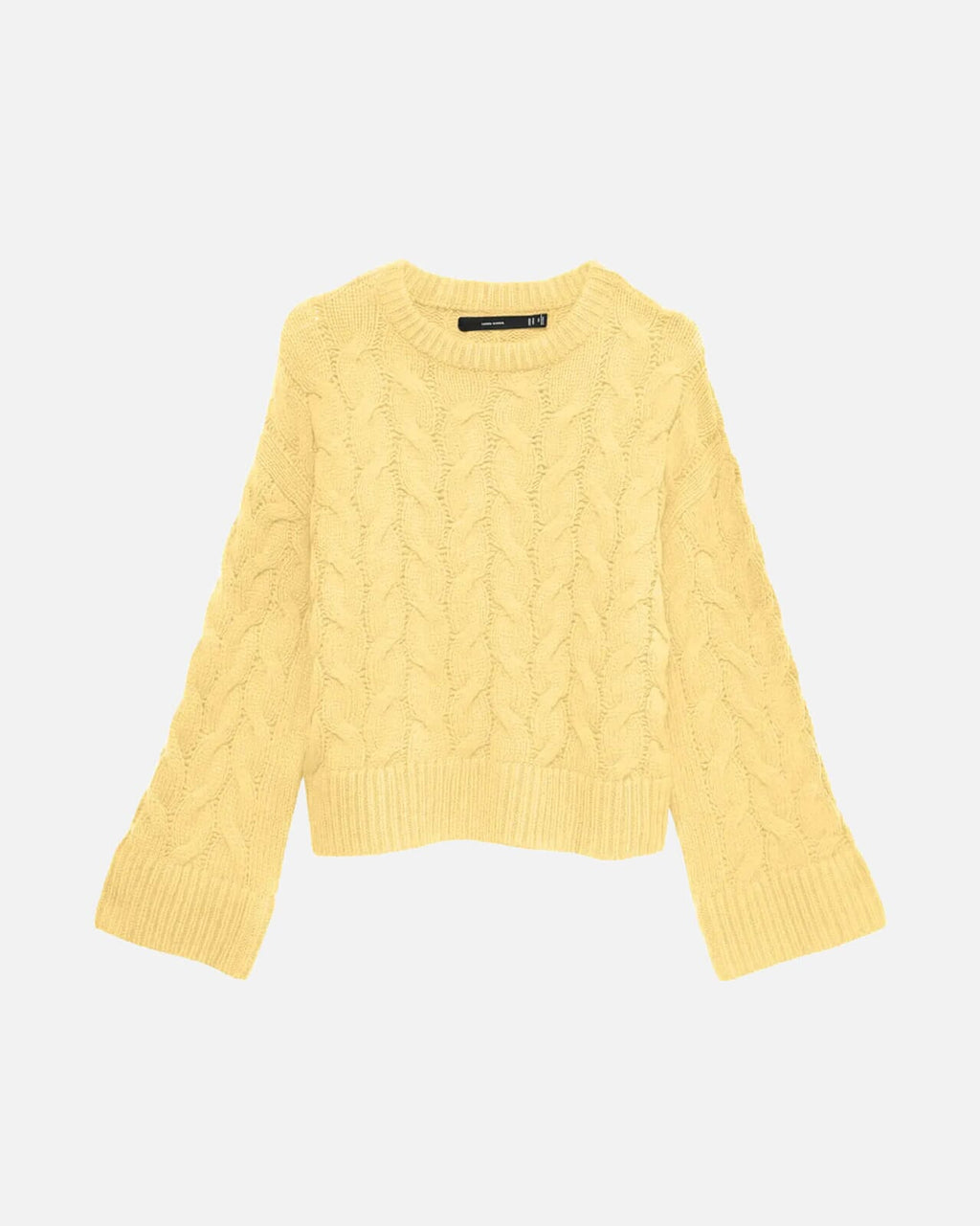 VERO MODA Strikkegenser Svea Thea LS O-neck Cable Pullover - Pale Banana
