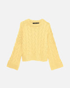 VERO MODA Strikkegenser Svea Thea LS O-neck Cable Pullover - Pale Banana