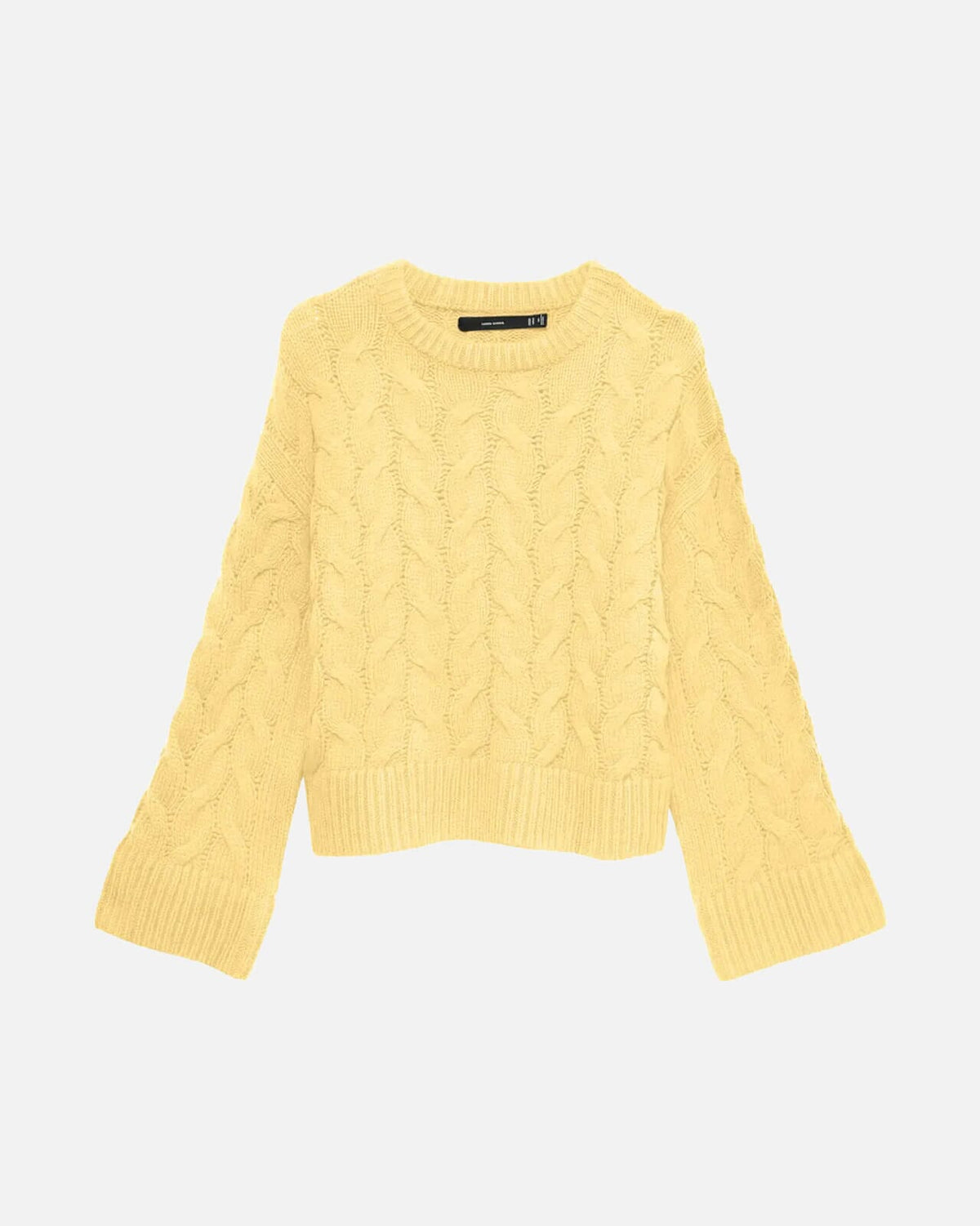VERO MODA Strikkegenser Svea Thea LS O-neck Cable Pullover - Pale Banana