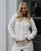 VERO MODA Cardigan Doffy Stitch LS O-neck - Birch Melange