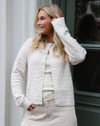 VERO MODA Cardigan Doffy Stitch LS O-neck - Birch Melange
