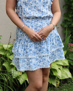 VERO MODA Skjørt Bliss H/W Short Detail Skirt - Snow White/ Blue Emma
