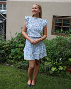 VERO MODA Skjørt Bliss H/W Short Detail Skirt - Snow White/ Blue Emma