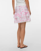 VERO MODA Skjørt Bliss H/W Short Detail Skirt - Snow White/ Pink Emma