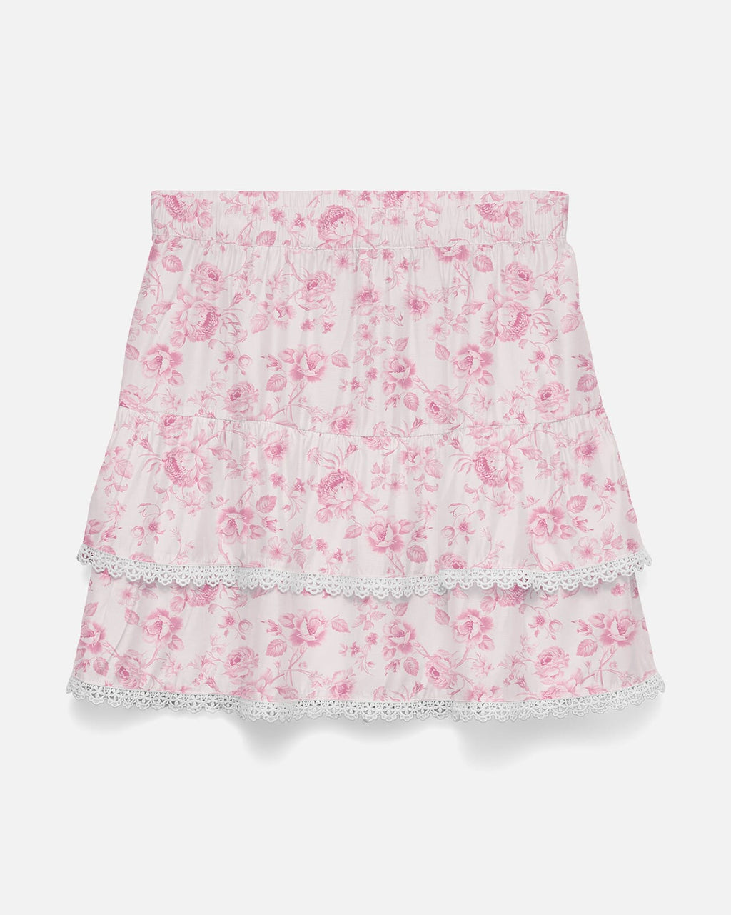 VERO MODA Skjørt Bliss H/W Short Detail Skirt - Snow White/ Pink Emma