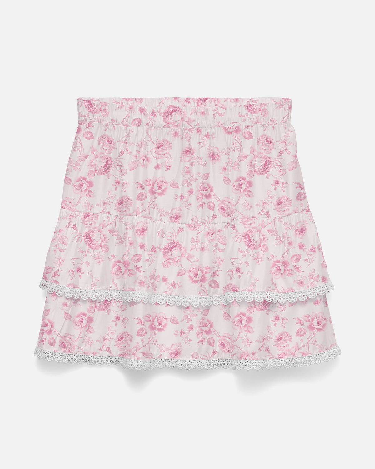 VERO MODA Skjørt Bliss H/W Short Detail Skirt - Snow White/ Pink Emma