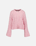 VERO MODA Strikket Cardigan Svea Thea LS O-neck Cable - Roseate Spoonbill