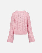 VERO MODA Strikket Cardigan Svea Thea LS O-neck Cable - Roseate Spoonbill