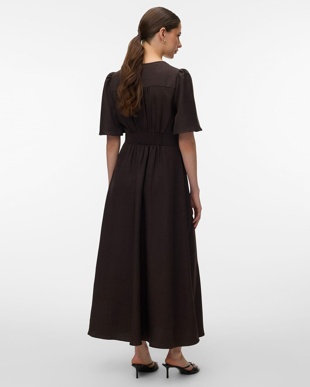 VERO MODA Maxikjole Melaney 2/4 Ankle - Chocolate Torte/ Melange