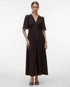 VERO MODA Maxikjole Melaney 2/4 Ankle - Chocolate Torte/ Melange