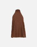 VERO MODA Topp Willow SL Halterneck Scarf - Chocolate Martini/ Snow White Dot