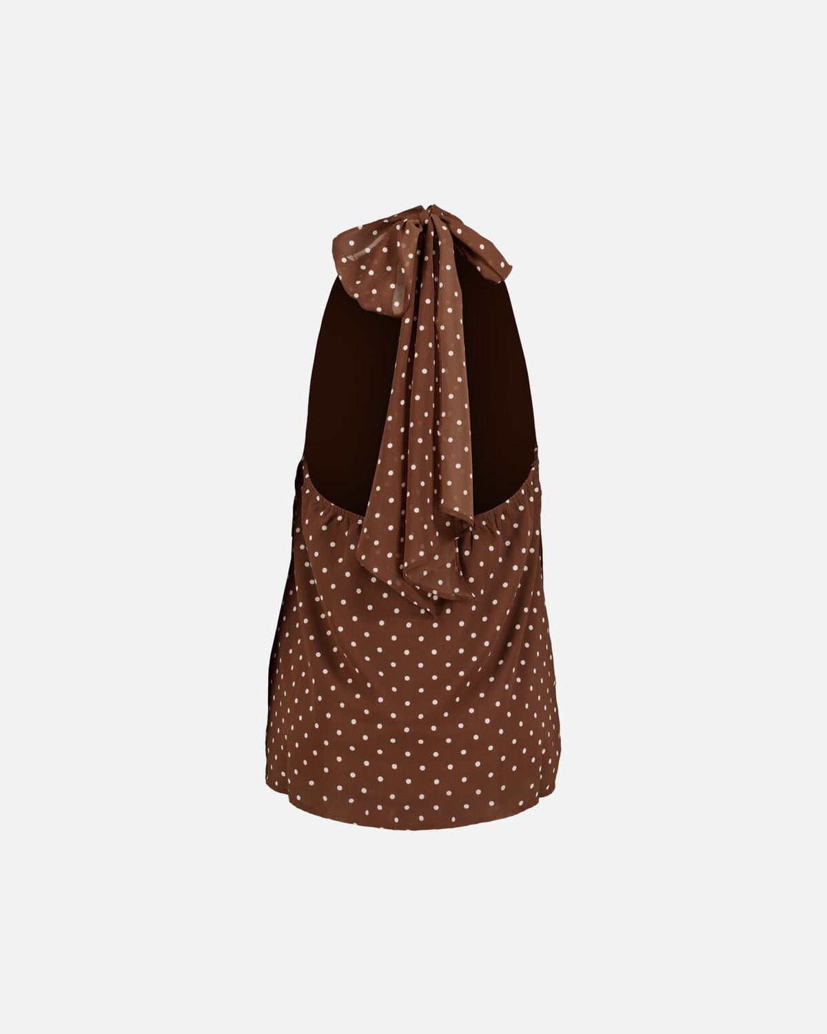 VERO MODA Topp Willow SL Halterneck Scarf - Chocolate Martini/ Snow White Dot
