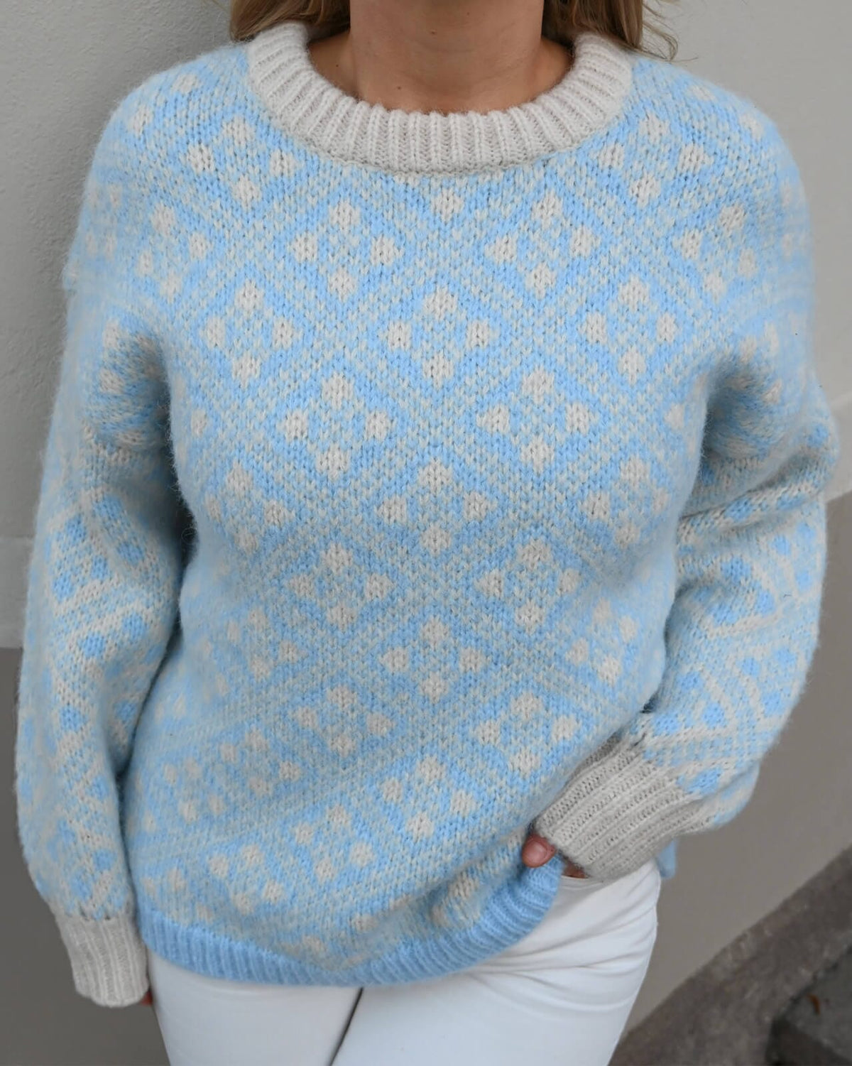 VERO MODA Strikkegenser Inga - Birch/ Dutch Canal