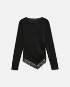 VERO MODA Topp Millie Lace LS O-neck Asm - Black