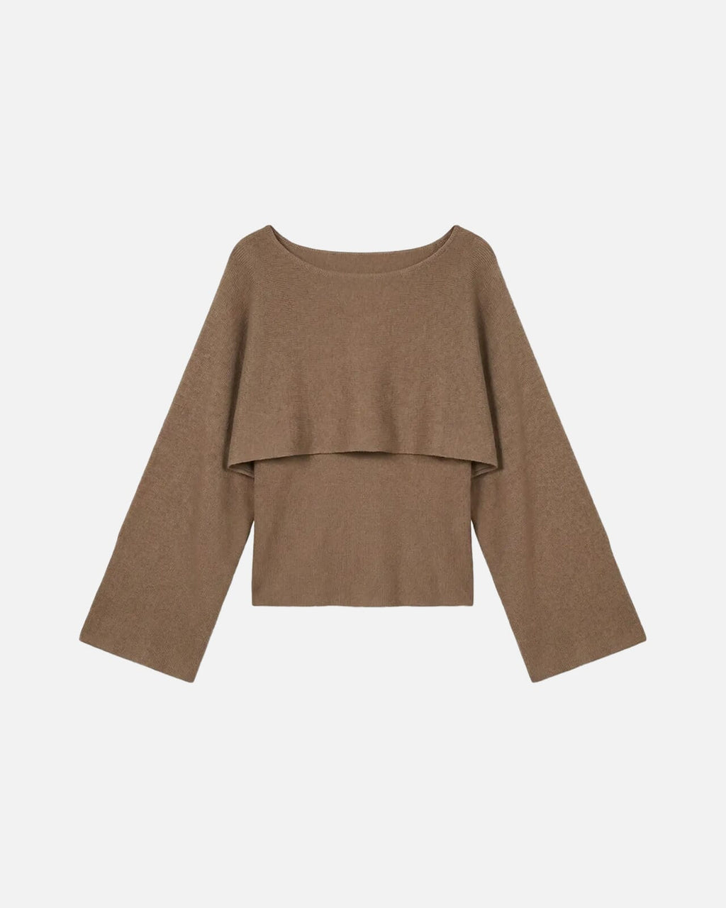 VERO MODA Genser Ofelia LS O-neck Cape - Chocolate Chip