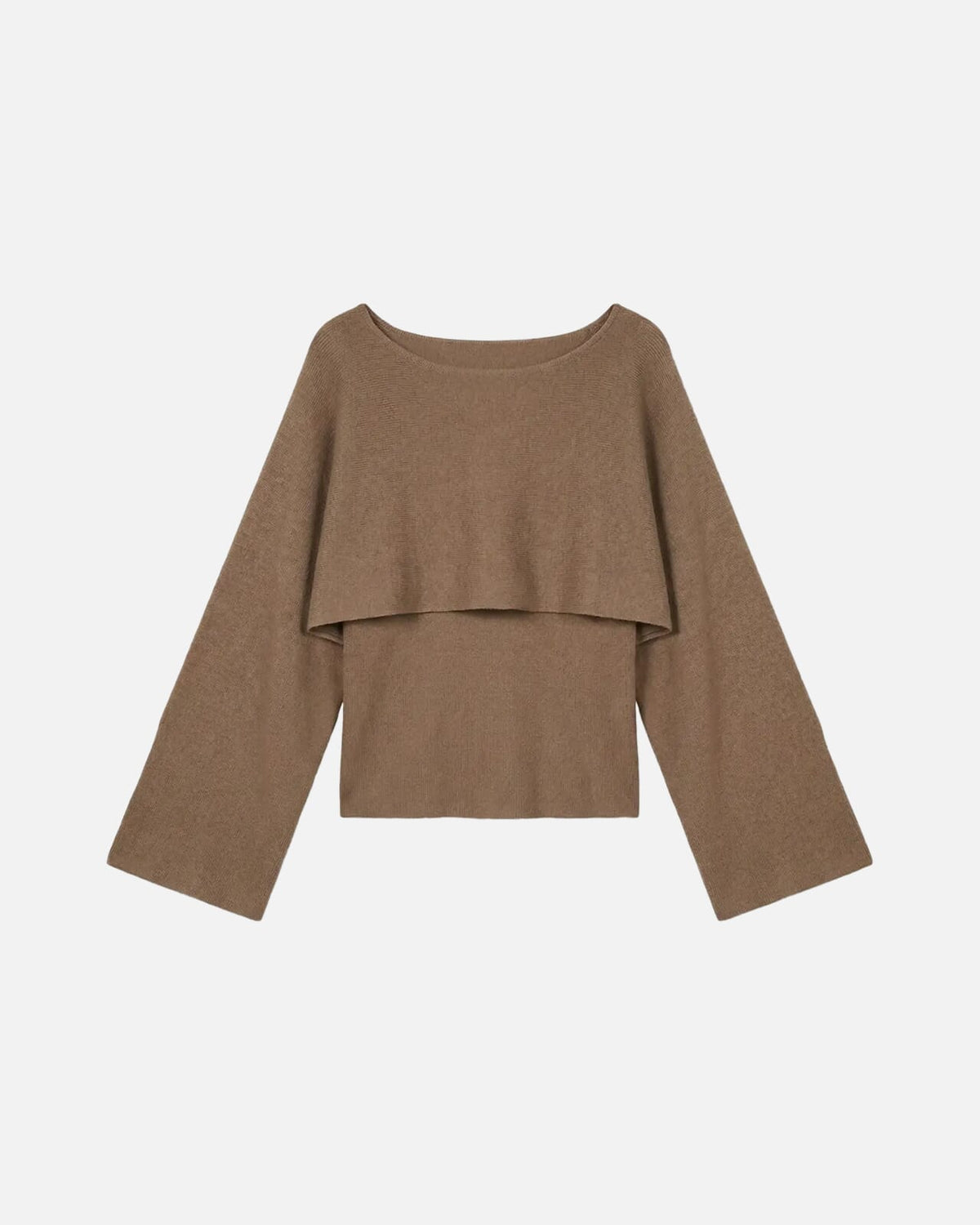 VERO MODA Genser Ofelia LS O-neck Cape - Chocolate Chip