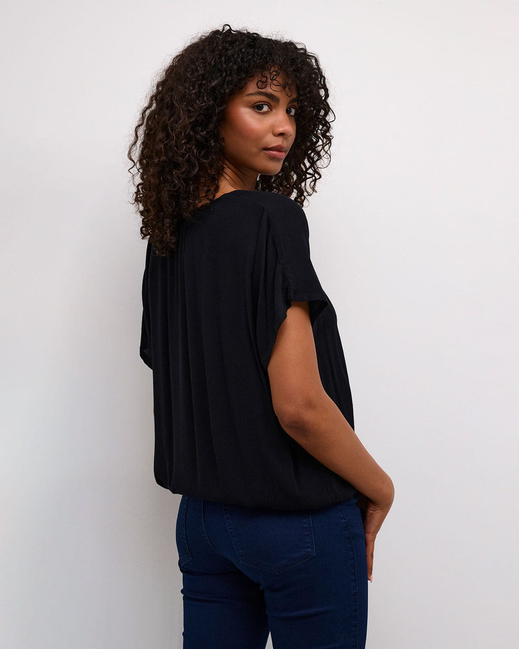 KAFFE Topp Amber Stanley - Black Deep