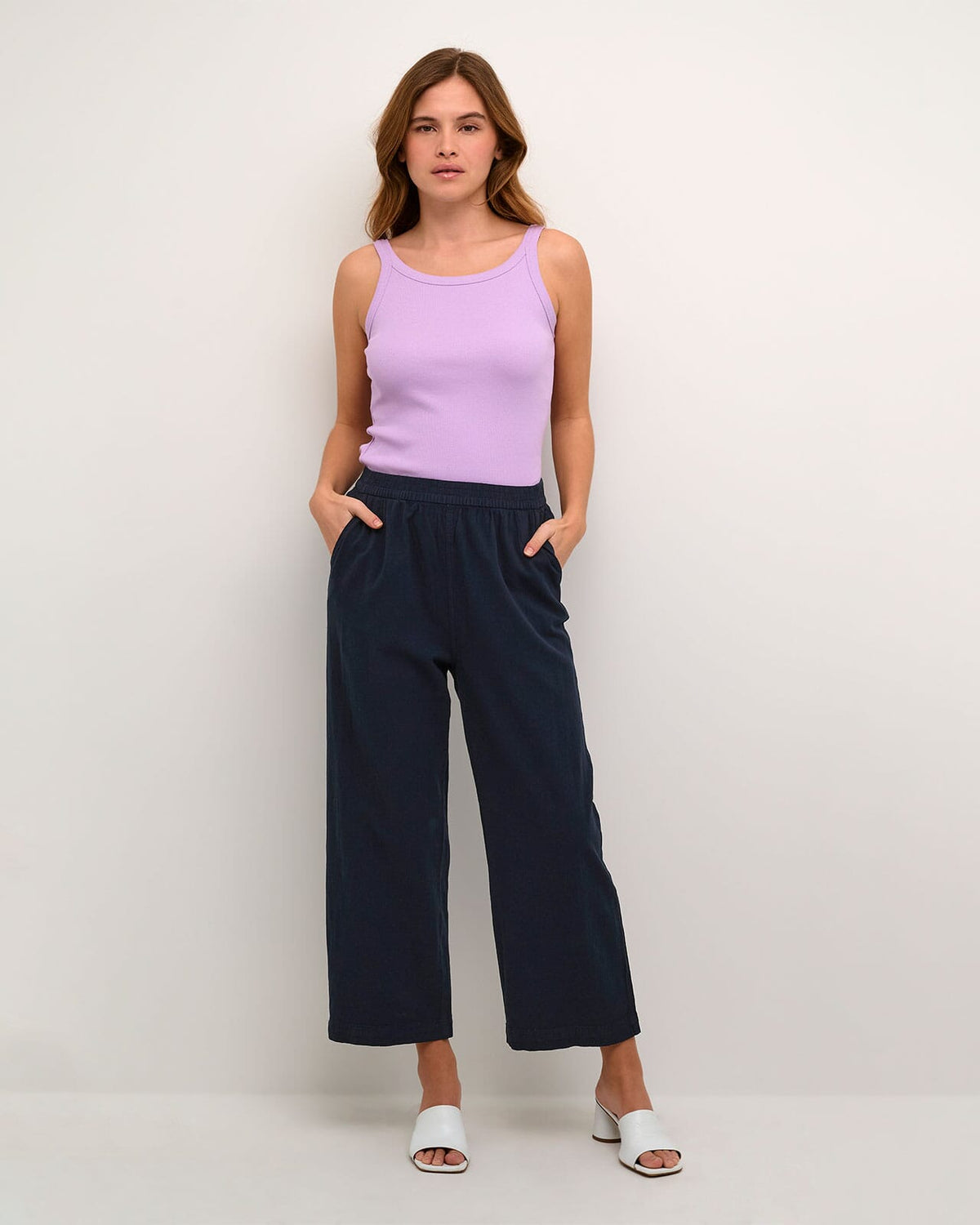 KAFFE Bukse Naya Culotte Pants - Midnight Marine