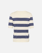 KAFFE Topp Lizza Striped Knit - Indigo Blue/ White Bold Stripe