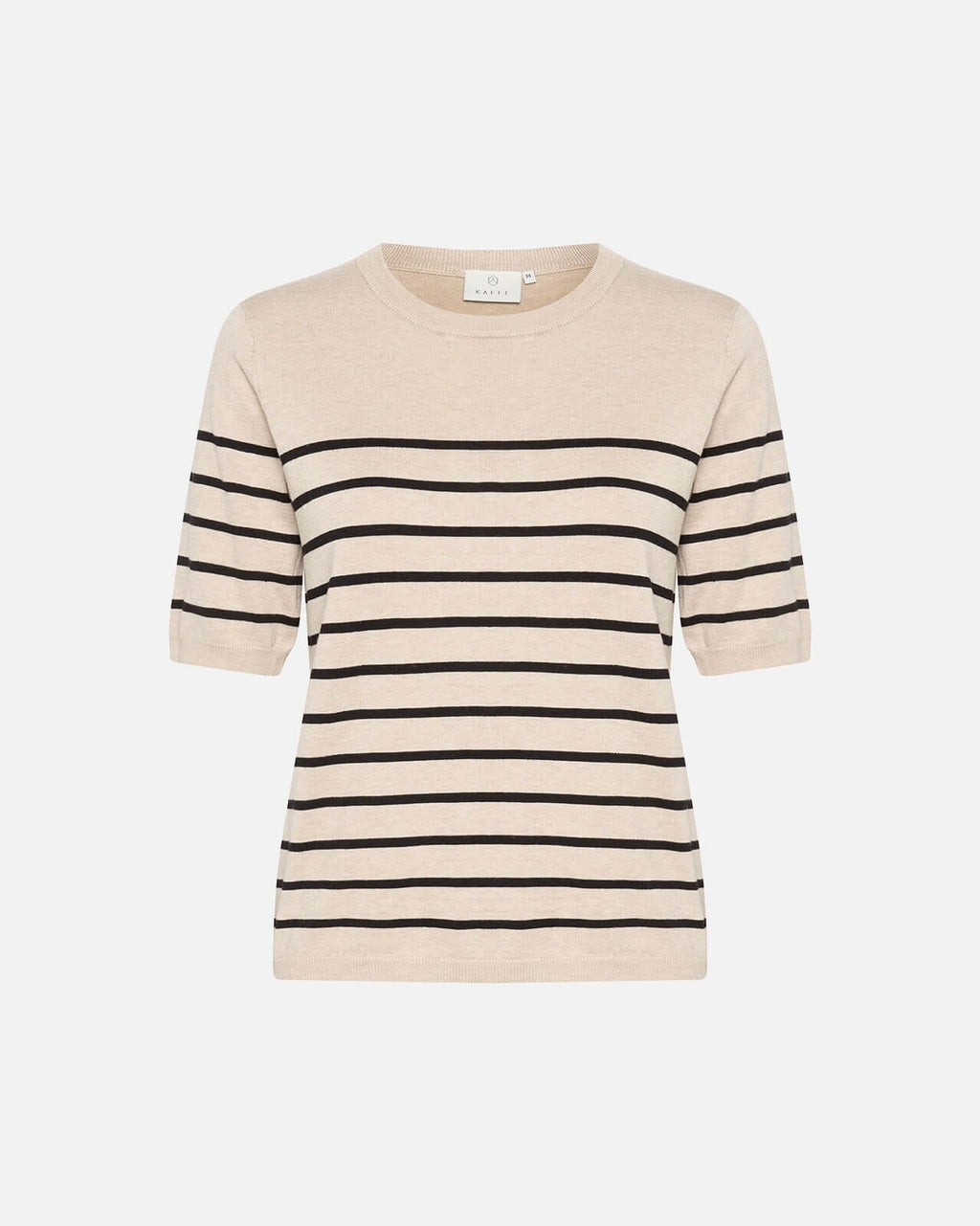 KAFFE Topp Lizza Striped - Feather Gray Mel/ Black