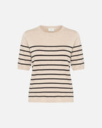 KAFFE Topp Lizza Striped - Feather Gray Mel/ Black