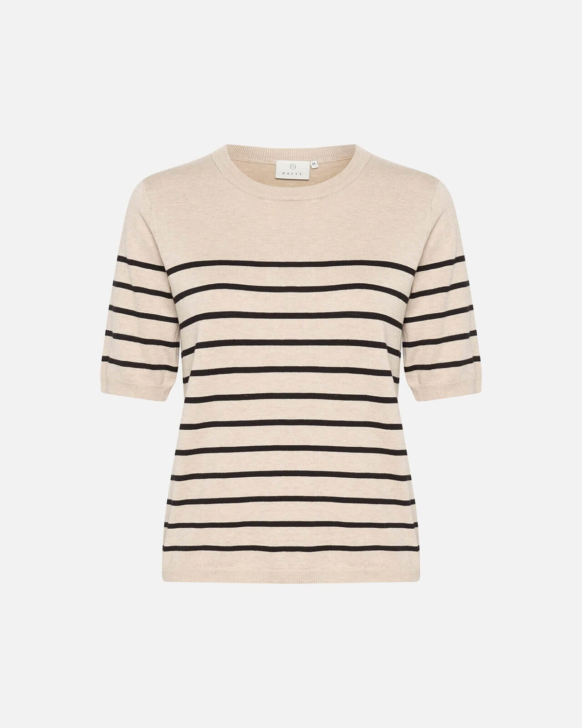 KAFFE Topp Lizza Striped - Feather Gray Mel/ Black