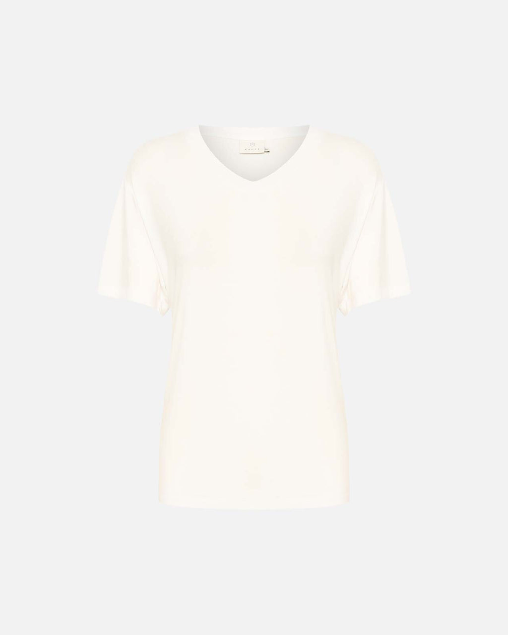 KAFFE T-skjorte Frida V-neck T-shirt - Chalk