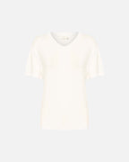 KAFFE T-skjorte Frida V-neck T-shirt - Chalk