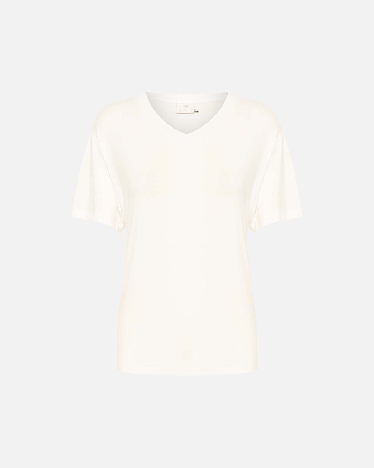 KAFFE T-skjorte Frida V-neck T-shirt - Chalk
