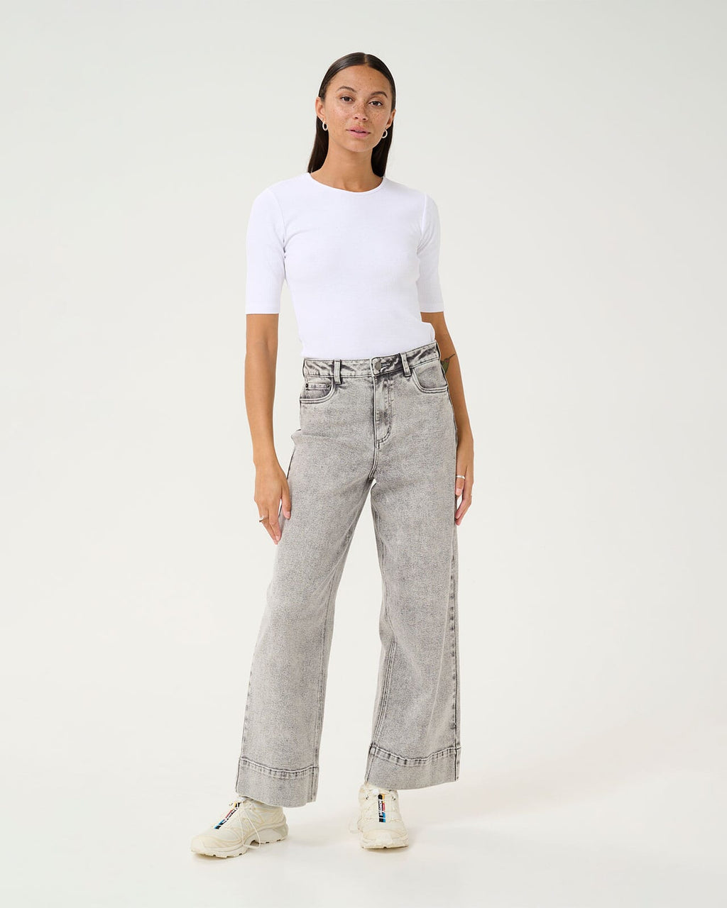 KAFFE Topp Carna T-shirt - Optical White
