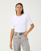 KAFFE Topp Carna T-shirt - Optical White