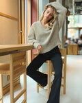 KAFFE Bukse Jenny Flared Leggings - Black Deep
