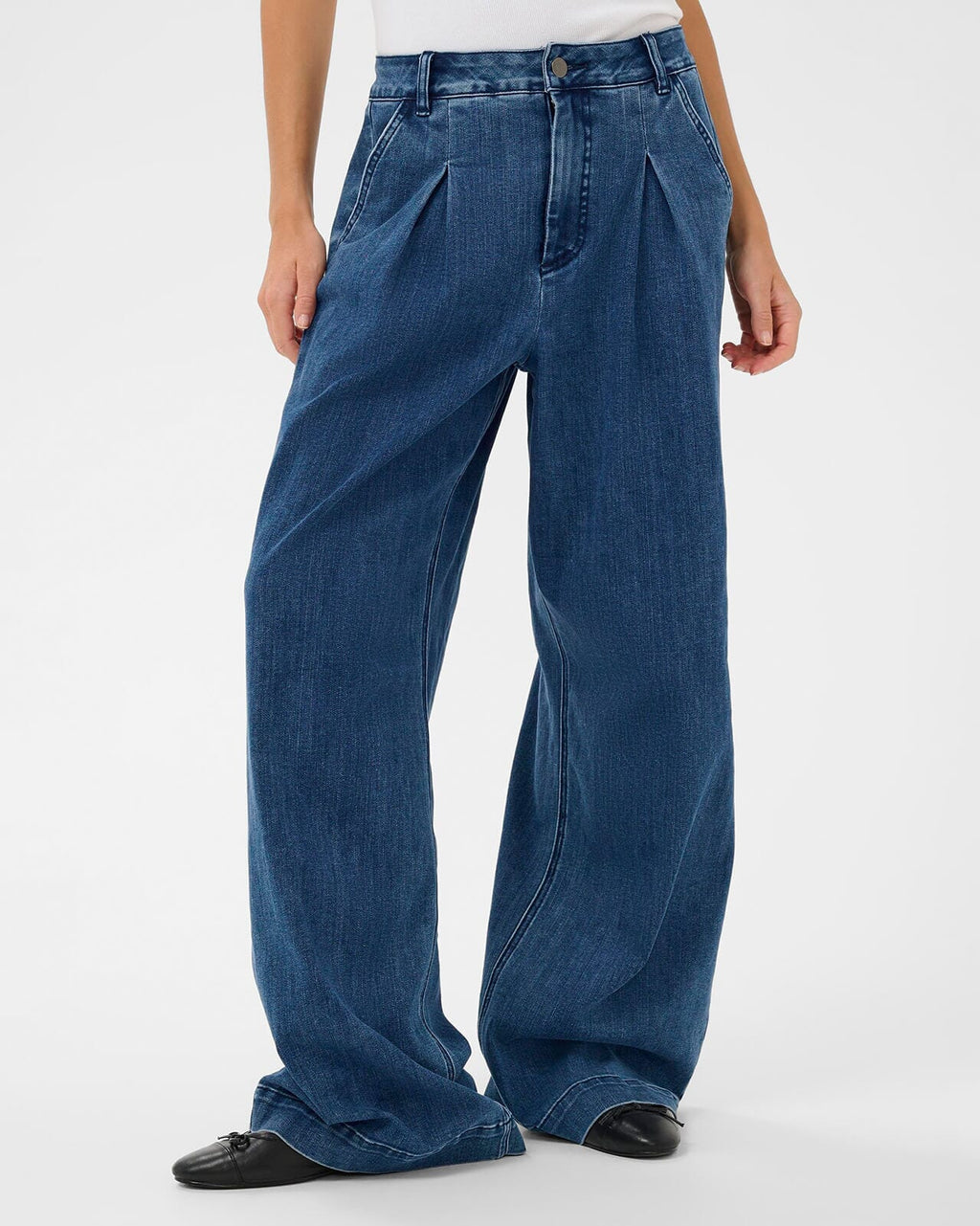 KAFFE Jeans Lea Wide - Medium Blue Denim