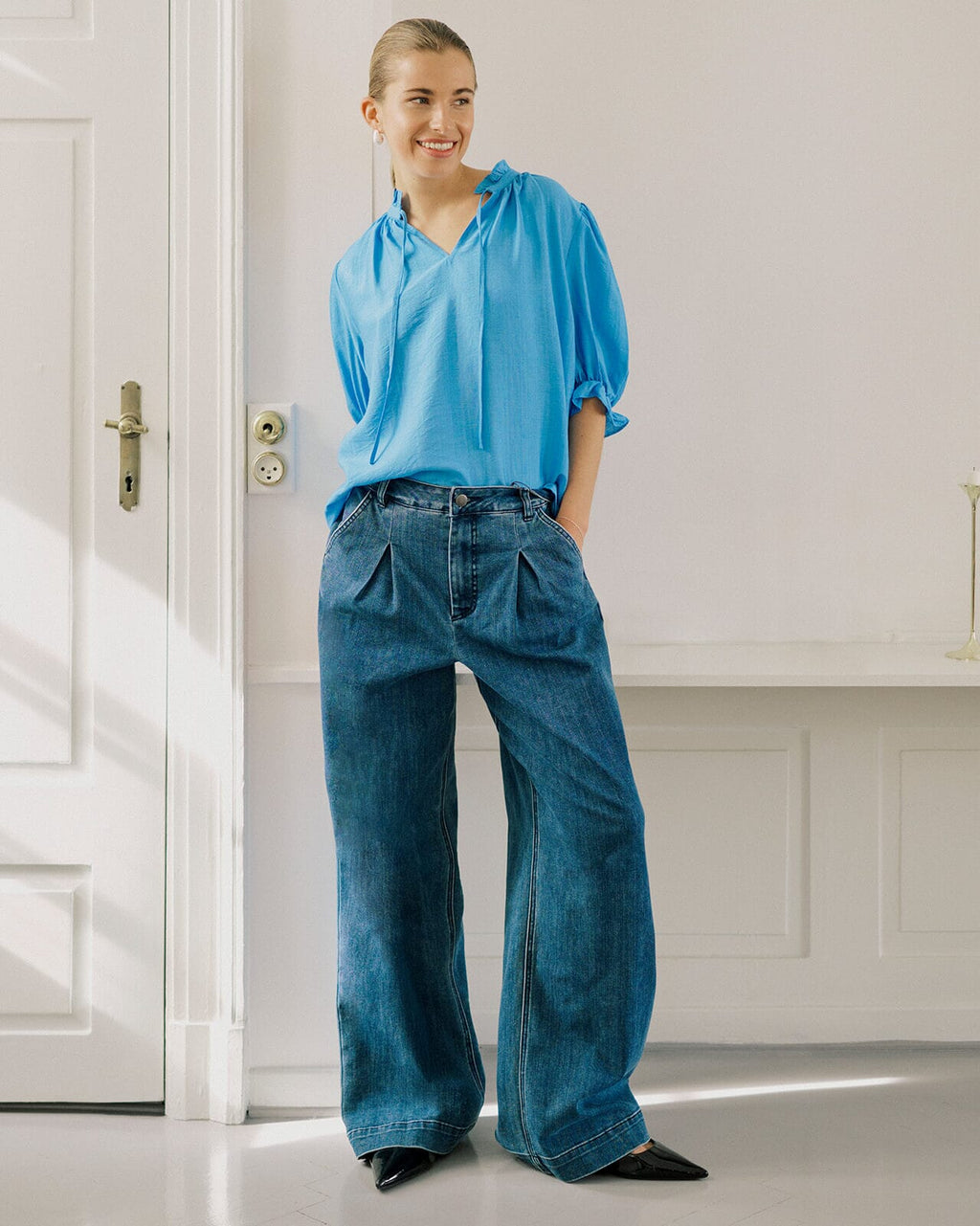 KAFFE Jeans Lea Wide - Medium Blue Denim