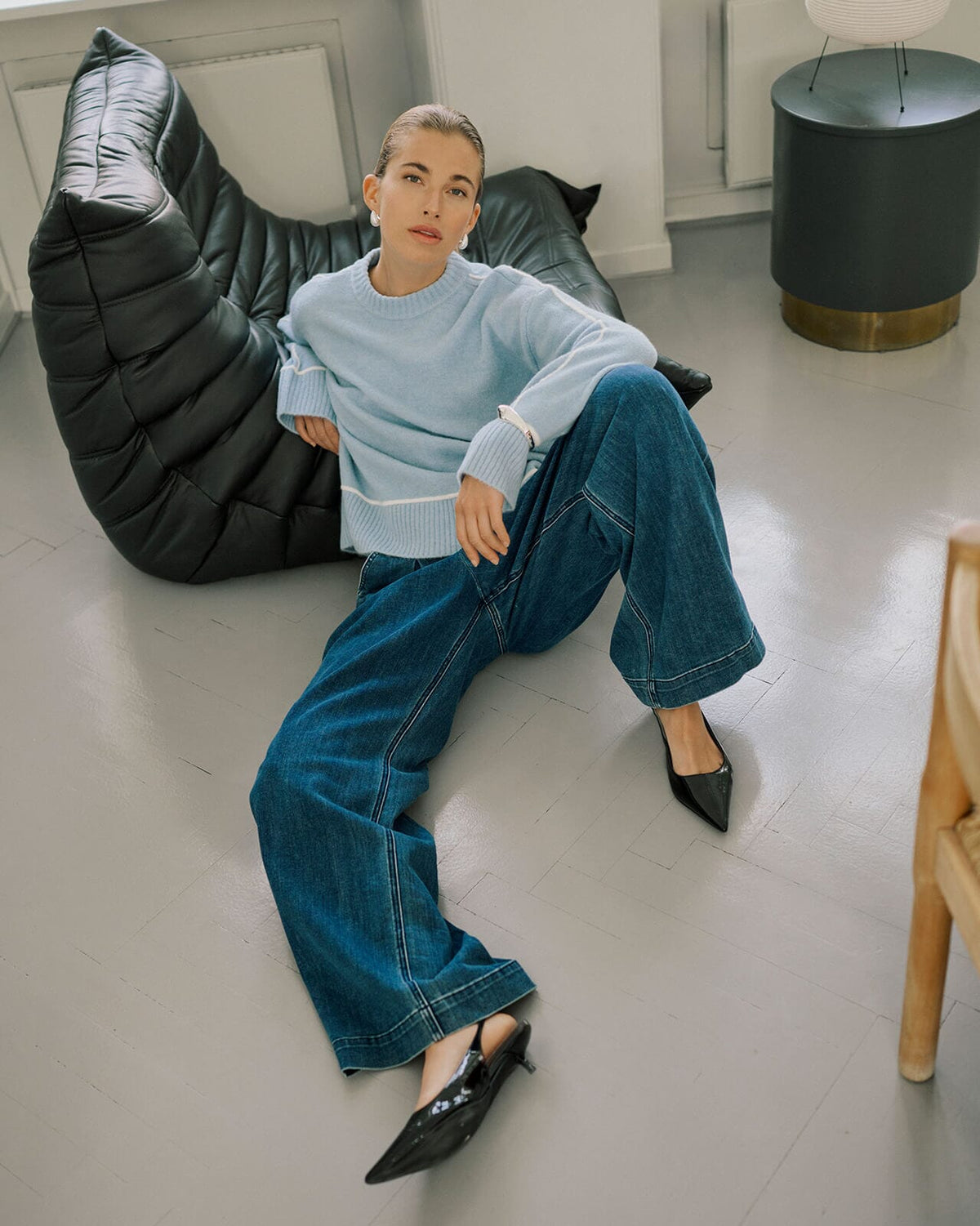 KAFFE Jeans Lea Wide - Medium Blue Denim