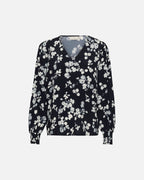 KAFFE Bluse Alice Blouse - Marine Flower
