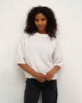KAFFE Strikket Topp Tella - Chalk