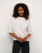 KAFFE Strikket Topp Tella - Chalk