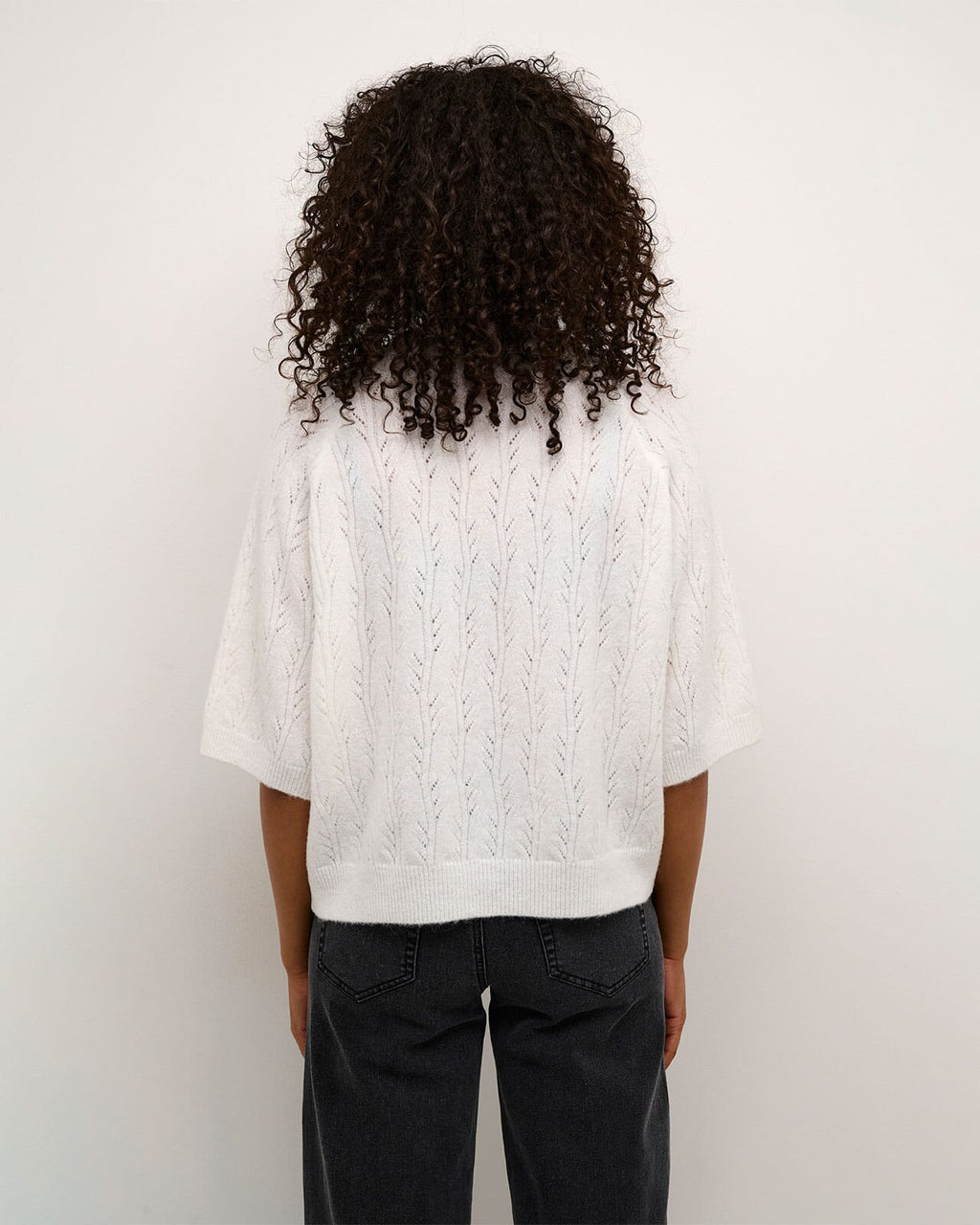 KAFFE Strikket Topp Tella - Chalk
