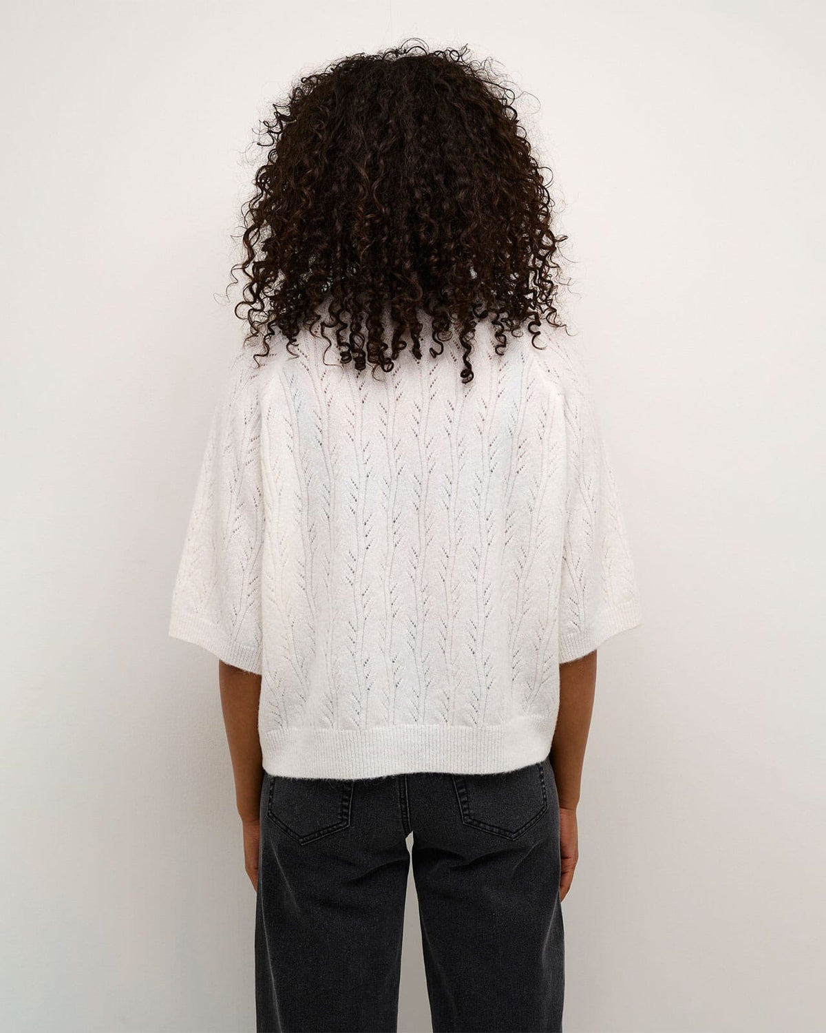 KAFFE Strikket Topp Tella - Chalk